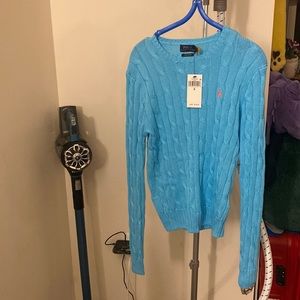 POLO Ralph Lauren sweater Aqua color S Pima Cotton NWT